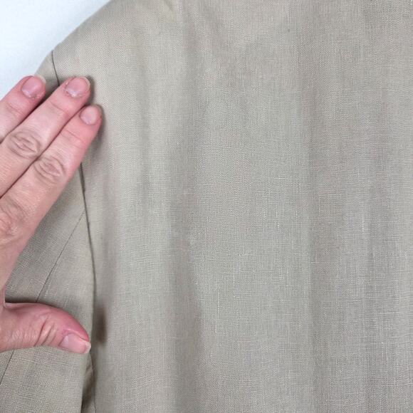 Lauren Ralph Lauren Men's Beige Linen Two-Button Blazer Size 44L Coastal Beach - Picture 9 of 10
